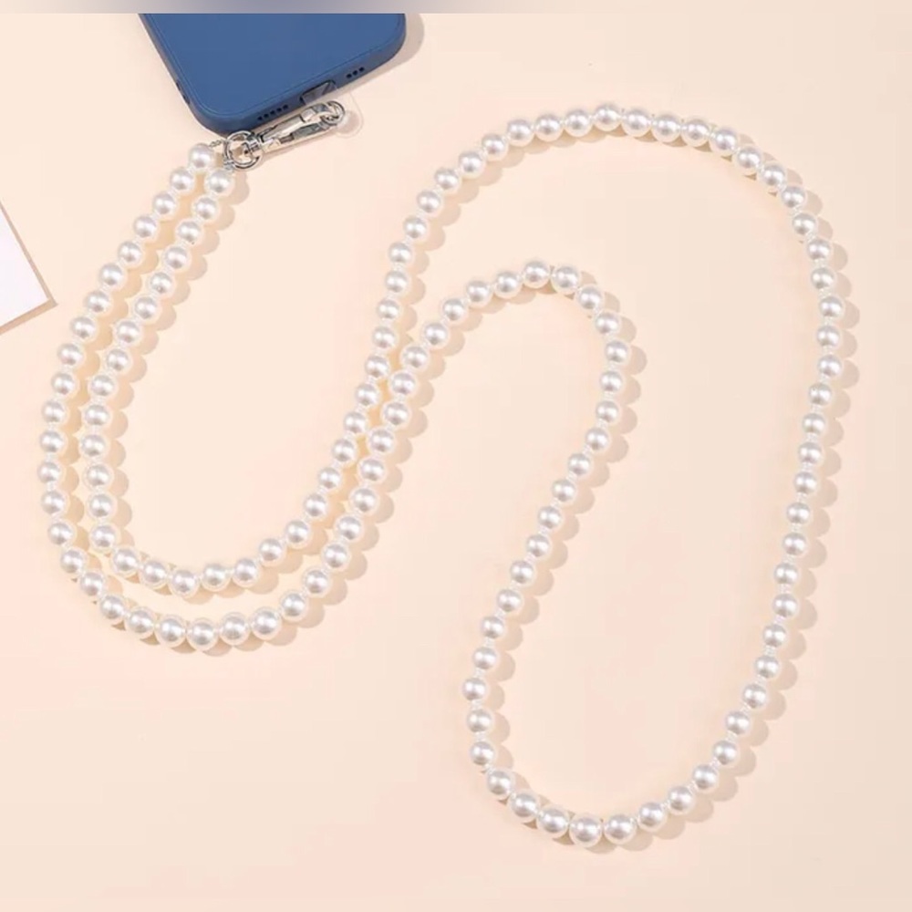10mm pearl chain strong crossbody cord for mobile phone 125cm